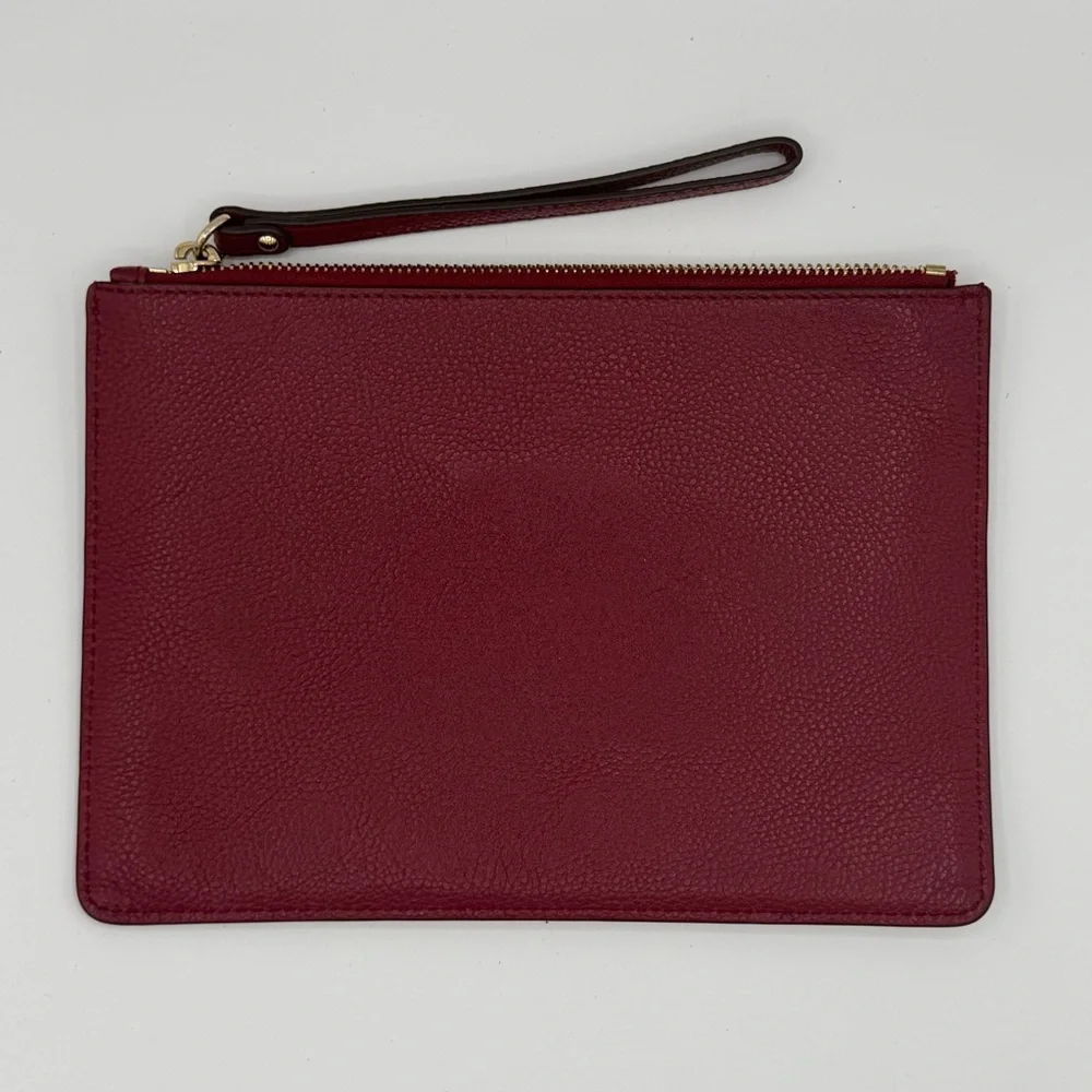 Michael Kors Jet Set Travel XL Zip Stud Clutch Wristlet Pebbled Leather Mulberry - Picture 10 of 10